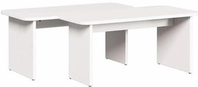 Dohányzóasztal 2 pcs Fehér 100 x 69 x 35.5 cm Tömör fenyőfa