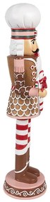 Karácsonyi diótörő figura mézeskalács ruhában cukorkával 46 cm