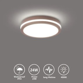 Brilagi - BENE LED kültéri mennyezeti lámpatest LED/24W/230V átm. 26 cm barna IP54