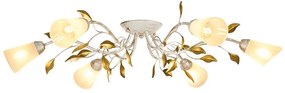 Brilagi - Felületre szerelhető csillár FLORA 6xE14/60W/230V arany/krémes/patinás