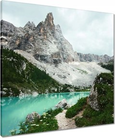 Vászonkép 60x60 Türkiz víz a hegyekben