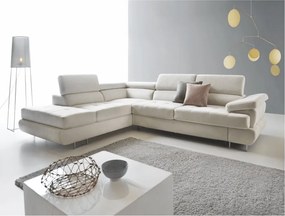 Ülőgarnitúra, világos szürke, szövet, balos, BUTON P