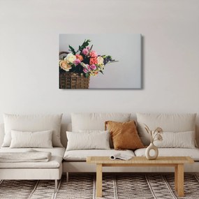 Egy kosár virágokkal képe (90x60 cm)