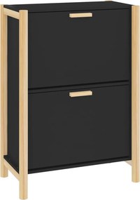 vidaXL fekete szerelt fa cipőszekrény 57,5 x 33 x 80 cm