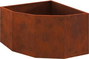 vidaXL Sarok Virágtartó Rozsdás 60 x 60 x 35 cm időjárásálló acél