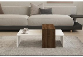 Dohányzóasztal Glow - White, Walnut
