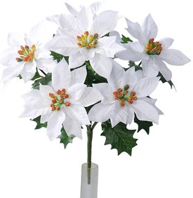 Karácsonyi mű mikulásvirág fehér, 30 cm