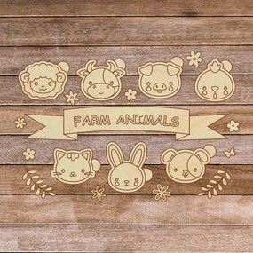 Gyermek fadoboz - Farmállatok 7 db | SENTOP H002