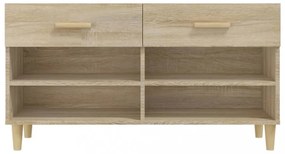 sonoma-tölgyszínű szerelt fa cipőszekrény 102x35x55 cm