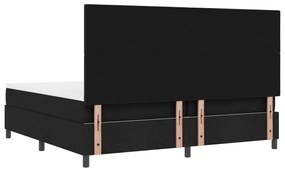 Boxrugós ágy matracmal fejtámlával Fekete 200 x 200 cm szövet
