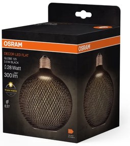 LED Izzó DECOR FLAT G125 E27/3,5W/230V 2700K fekete - Osram