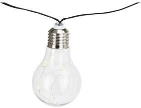 ProGarden napelemes izzólánc átlátszó, 2 m, 10 x 5 LED, meleg fehér