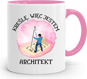 Rózsaszín Építész Bögre Rajzolok Tehát Ajándék Vagyok fényképes nyomattal