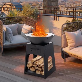 Kerti grillsütő tárolóval