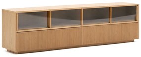 Natúr színű TV-állvány tölgyfa dekorral 200x54x40 cm Helvine – Kave Home
