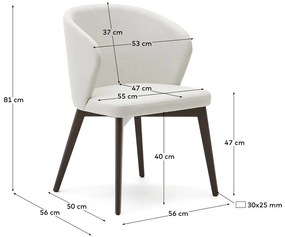 Krémszínű kárpitozott étkezőfotel Darice – Kave Home