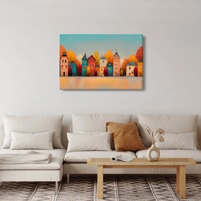 Kép - Őszi falu (90x60 cm)