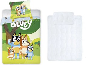 Bluey Family Snuggle gyerek, ovis ágyneműhuzat és paplan/párna szett 100x135 cm 40x60 cm