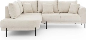 Bézs zsenília sarokkanapé (bal oldali-L alakú) Mauris – Ropez