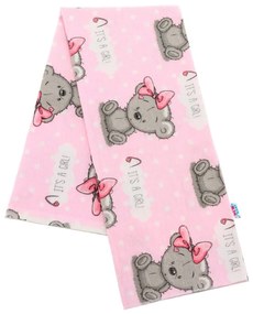 Flanel pelenka nyomtatott mintával New Baby rózsaszín It's a GIRL
