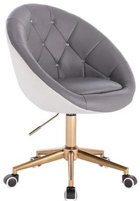 HC8516CK Szürke-Fehér modern műbőr szék arany lábbal
