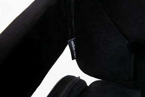 HR8403CROSS Fekete modern velúr szék arany lábbal