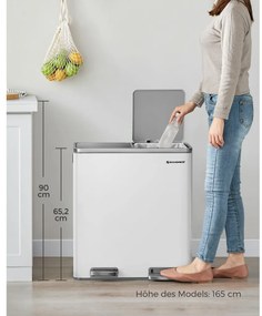 Szelektív szemeteskuka 2x30L, fehér