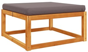 vidaXL tömör akácfa kerti lábzsámoly párnával 65 x 65 x 29 cm