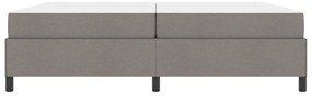 Boxrugós ágy Taupe és Fekete 200 x 200 cm Textil és mérnöki fa