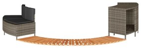 vidaXL szürke polyrattan és tömör akácfa jakuzzi-keret