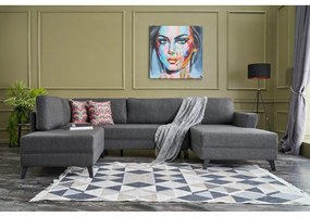 Antracitszürke sarokkanapé (U alakú) Eris – Balcab Home