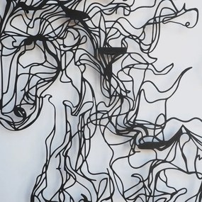 Fém fali dekoráció, horse, 18x98 cm