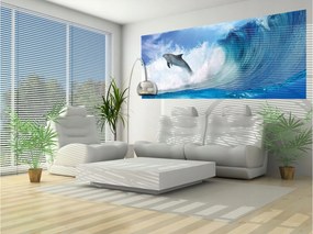Flizelin fotótapéta Delfinek óceán hullám kék 250x104 +ragasztó