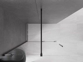 Mexen Velar, nyílásba tolóajtó Walk-In 140 cm, 8 mm átlátszó üveg, fekete matt, 871-140-000-03-70