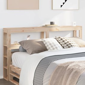 tömör fenyőfa fejtámla polcokkal 150 cm
