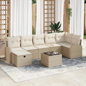 Kerti Kanapé Szett 8 pcs bézs és krémszínű 289 x 124 x 85 cm