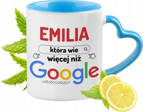 Emilia Kék Bögre Szív Alakú Füllel Kávé Ajándék