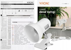 Olvasólámpa csiptetős asztali éjjeli lámpa fehér 15W E27