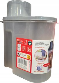 Ömlesztettáru-tároló tartály adagolóval 1,7 l konyhai rendszerezés