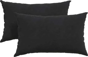 vidaXL Kanapé párnák 2 pcs Fekete 50 x 30 cm Bársonyos szövet