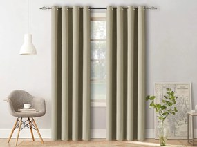 Függöny OXFORD 140x250 cm, világosbézs Felfüggesztés: Fém gyűrűk