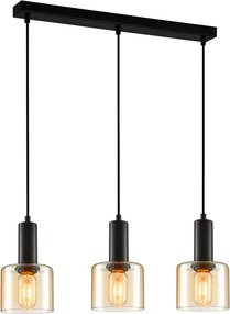 Italux SANTIA PND-65342-3-BK+AMB Függőlámpa 3x40W/E27 IP20