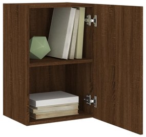 2 db barna tölgy szerelt fa fali TV-szekrény 40,5 x 30 x 60 cm
