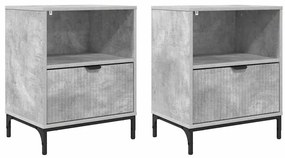 Éjjeliszekrények 2 pcs Beton szürke 49 x 36 x 61 cm Faanyag