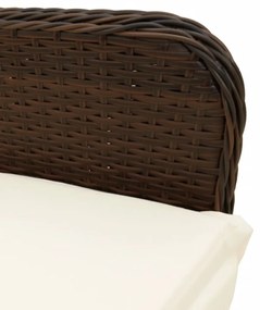 5 részes barna polyrattan kerti bisztrógarnitúra párnákkal