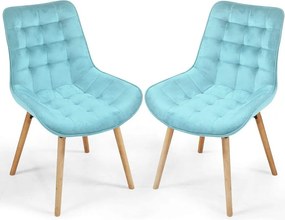 Étkezőszékek 2 db Scandinavia, fa, menta bársony Miadomodo