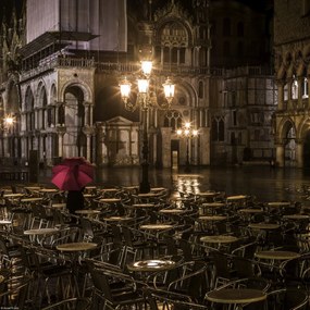 Poszter 30x30cm Utcai kávézó a Santa Marco téren, Assaf Frank