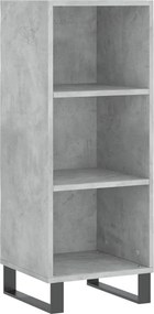 vidaXL betonszürke szerelt fa tálalószekrény 34,5 x 32,5 x 90 cm
