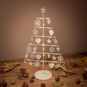 NEXOS Karácsonyi fém díszfa 25 LED meleg fehér fehér