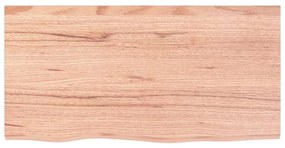 világosbarna kezelt tömör tölgyfa fali polc 80x40x(2-4) cm